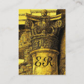 Carte De Visite MONOGRAMME CLASSIQUE 2 rouge jaune vif (Dos)