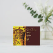 Carte De Visite MONOGRAMME CLASSIQUE 2 rouge vif brun (Debout devant)