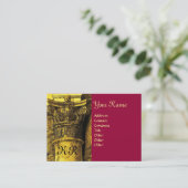 Carte De Visite MONOGRAMME CLASSIQUE 2 rouge vif jaune (Debout devant)