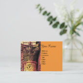 Carte De Visite MONOGRAMME CLASSIQUE 2 rouge vif jaune (Debout devant)