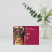 Carte De Visite MONOGRAMME CLASSIQUE 2 rouge vif jaune (Debout devant)