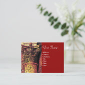 Carte De Visite MONOGRAMME CLASSIQUE 2 rouge vif jaune (Debout devant)