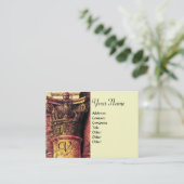 Carte De Visite MONOGRAMME CLASSIQUE 2 rouge vif jaune (Debout devant)