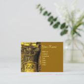 Carte De Visite MONOGRAMME CLASSIQUE 2 rouge vif jaune (Debout devant)