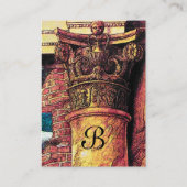 Carte De Visite MONOGRAMME CLASSIQUE 2 rouge vif jaune (Dos)