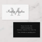 Carte De Visite Monogramme classique à deux côtés (Devant / Derrière)