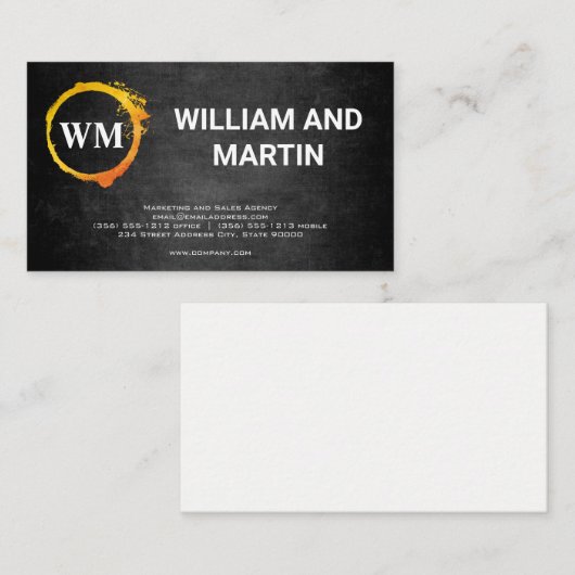 Carte De Visite Monogramme classique | Arrière - plan texturé (Devant / Derrière)