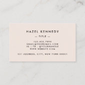Carte De Visite Monogramme | Classique Blush Rose Or Simple Élégan (Dos)