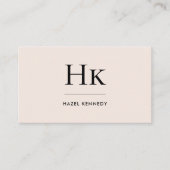 Carte De Visite Monogramme | Classique Blush Rose Or Simple Élégan (Devant)