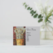 Carte De Visite MONOGRAMME CLASSIQUE, brun clair, gris, jaune (Debout devant)