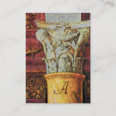 Carte De Visite MONOGRAMME CLASSIQUE, brun clair, gris, jaune (Dos)