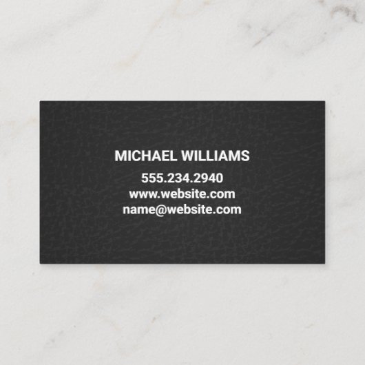 Carte De Visite Monogramme classique | Cuir (Dos)