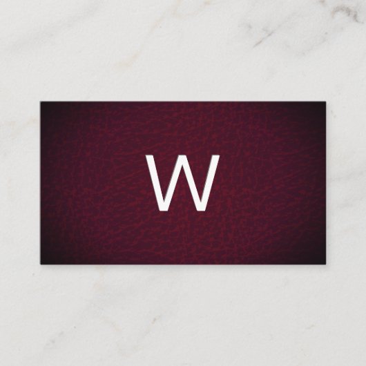 Carte De Visite Monogramme classique | Cuir Vignette (Devant)
