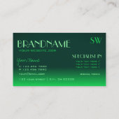 Carte De Visite Monogramme classique de la police de miroir de dég (Dos)