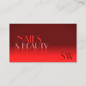 Carte De Visite Monogramme classique de la police miroir dégradé r (Devant)