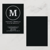 Carte De Visite Monogramme classique de timbre noir tendance (Devant / Derrière)