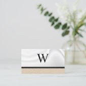 Carte De Visite Monogramme classique | Draperie de soie en cuir (Debout devant)