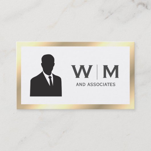 Carte De Visite Monogramme classique Gold Executive (Devant)