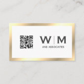 Carte De Visite Monogramme classique Gold Executive | CODE QR (Devant)