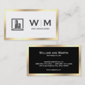 Carte De Visite Monogramme classique Gold Executive | Entreprise (Devant / Derrière)