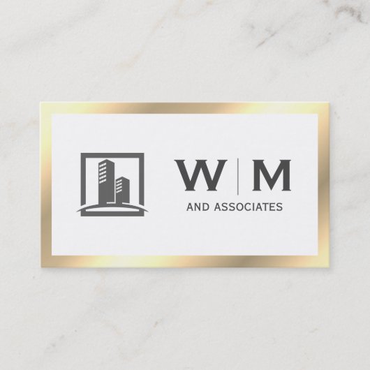 Carte De Visite Monogramme classique Gold Executive | Entreprise (Devant)