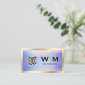 Carte De Visite Monogramme classique Gold Executive | Pile Iridesc (Debout devant)