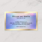 Carte De Visite Monogramme classique Gold Executive | Pile Iridesc (Dos)