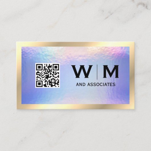 Carte De Visite Monogramme classique Gold Executive | Pile Iridesc (Devant)
