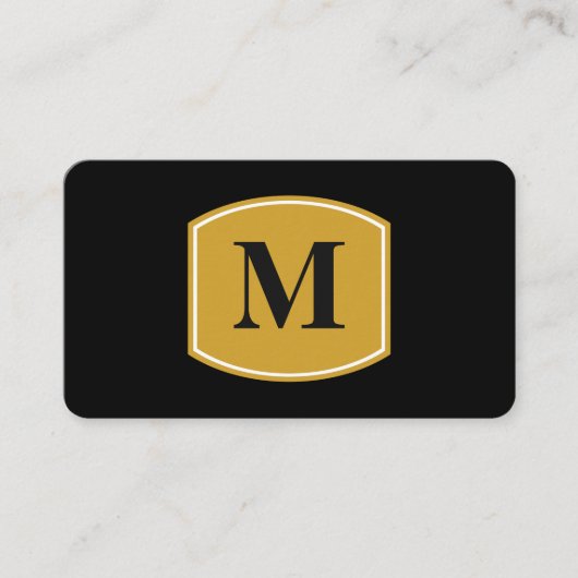 Carte De Visite Monogramme classique grand / Noir (Devant)