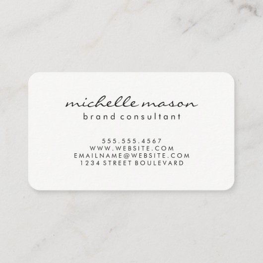 Carte De Visite Monogramme classique grand / Noir (Dos)