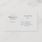 Carte De Visite Monogramme classique Laurel Wreath Grey Gold (Dos)