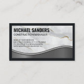 Carte De Visite Monogramme classique | Marbre blanc Or | Métalliqu (Dos)