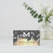 Carte De Visite Monogramme classique Motif floral tendance (Debout devant)