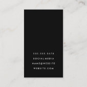 Carte De Visite Monogramme classique / Noir et blanc (Dos)