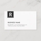 Carte De Visite Monogramme classique - Noir et Blanc moderne (Dos)