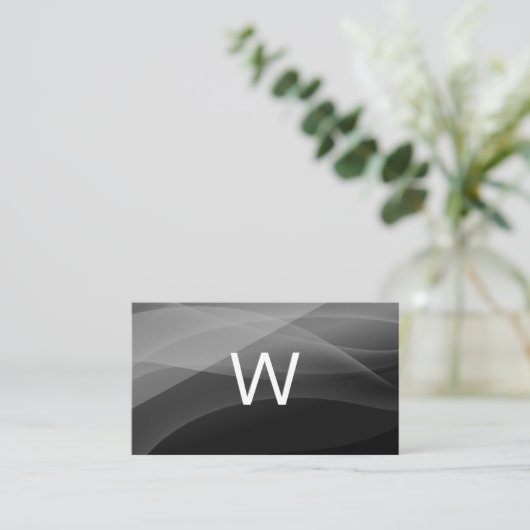 Carte De Visite Monogramme classique | Nuances de noir (Debout devant)