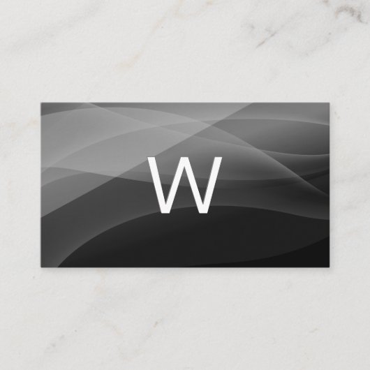 Carte De Visite Monogramme classique | Nuances de noir (Devant)