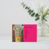 Carte De Visite MONOGRAMME CLASSIQUE, rose vif, fuchsia (Debout devant)