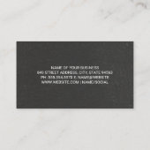 Carte De Visite Monogramme classique Texture gris simple (Dos)