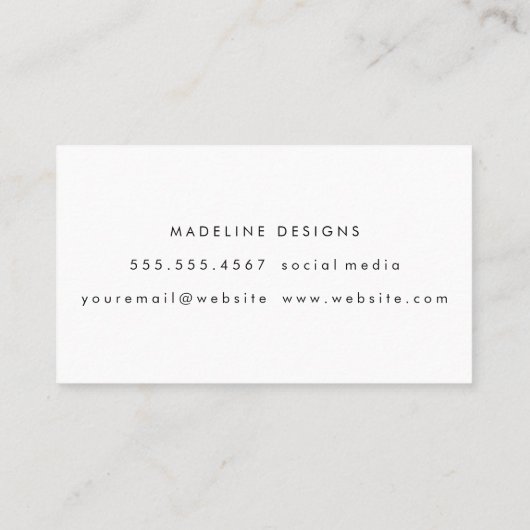 Carte De Visite Monogramme classique | Texture noire (Dos)