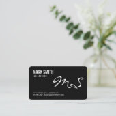 Carte De Visite Monogramme classique (type de script) (Debout devant)