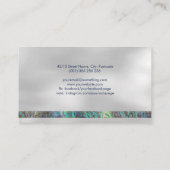 Carte De Visite Monogramme clé de méandre grecque - Abalone et or (Dos)