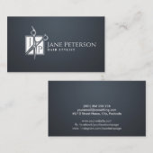 Carte De Visite monogramme coiffeur simple (Devant / Derrière)