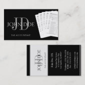 Carte De Visite Monogramme comptable fiscal 1040 Formulaires Noirs (Devant / Derrière)