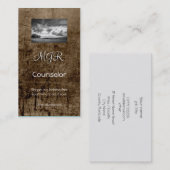 Carte De Visite Monogramme, conseillant des services, cuir-effet (Devant / Derrière)