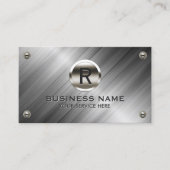 Carte De Visite Monogramme Construction métallique moderne Acier (Devant)