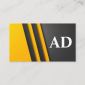 Carte De Visite Monogramme | Couches gris jaune (Devant)