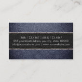 Carte De Visite Monogramme Couleur de cuir noir (Dos)