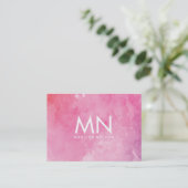 Carte De Visite Monogramme couleur eau rose (Debout devant)