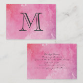 Carte De Visite Monogramme couleur eau rose (Devant / Derrière)